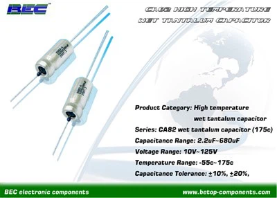 CA82 Condensator axial de tantal la 175 grade c